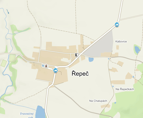 Náhled mapy s polohou obce Řepeč